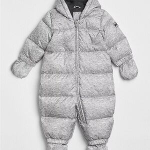 Gray Gap Puffer Snowsuit with Mittens and Booties